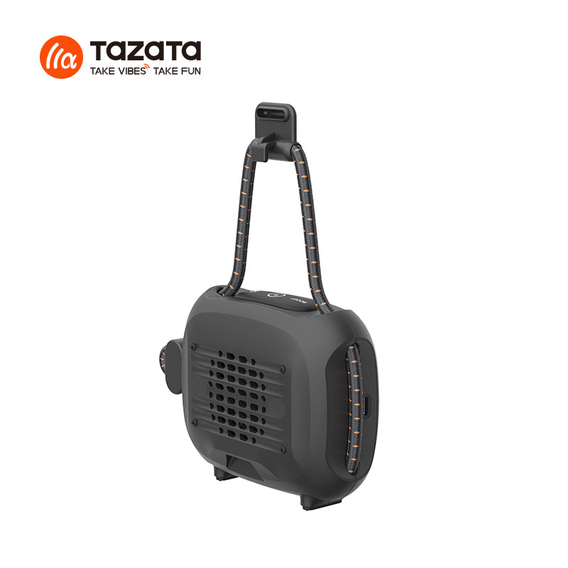 TAZATA GOCLIP IX - Haut-parleur sans fil Bluetooth pour vélo 12 heures de jeu étanche IPX7 clip de longe réglable