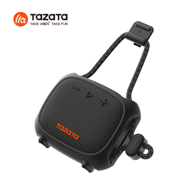 TAZATA GOCLIP IX - Haut-parleur sans fil Bluetooth pour vélo 12 heures de jeu étanche IPX7 clip de longe réglable