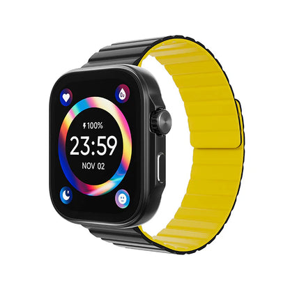Udfine Montre connectée Gear Pro - deux bracelets - Étanchéité 5 ATM + vidange automatique - Plus de 100 modes sportifs - Mesure de la pression artérielle - Écran Ultra AMOLED  - Autonomie : 12 jours -