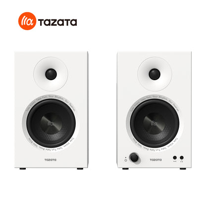 TAZATA TERRA X9 - Enceintes de bibliothèque, égaliseur, enceintes de bureau d'intérieur avec entrées Bluetooth, AUX, RAC et OPT