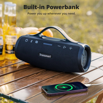 Tronsmart Mirtune S100 - 50 Watt - 20 heures d'autonomie - Étanchéité IPX7 - Poignée rétractable- Poids du produit  1,36 kg - application pour un son qui vous ressemble