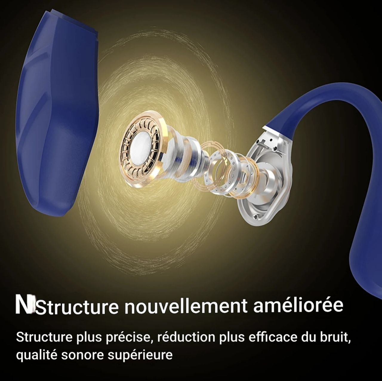 SOYA - Casque sport à conduction osseuse , étanche IPX8, connexion stable pour les entraînements en groupe