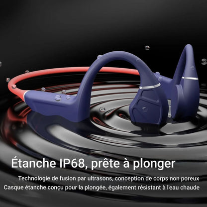 SOYA - Casque sport à conduction osseuse , étanche IPX8, connexion stable pour les entraînements en groupe