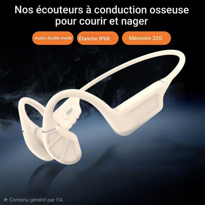SOYA - Casque sport à conduction osseuse , étanche IPX8, connexion stable pour les entraînements en groupe