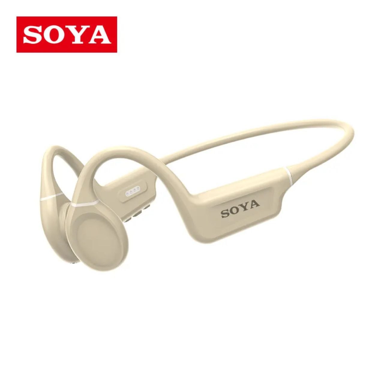 SOYA - Écouteurs sans fil, étanches IPX8, à conduction osseuse, casque de sport avec micro, fixation auriculaire, réduction de bruit ENC, chargement magnétique