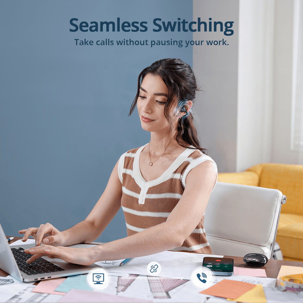 Tronsmart OpenFly Clip 2 - Écouteurs clip Hi-Res - 32h - écoute ambiante - appels clairs