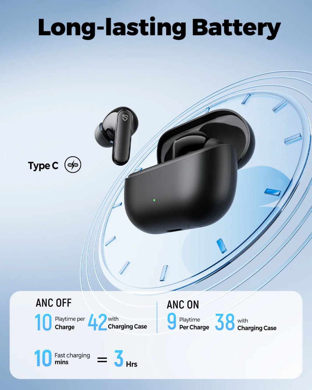 SOUNDPEATS Q3 Pro - Écouteurs Bluetooth 6.0 ANC -38dB - 42h - 13mm - IP55