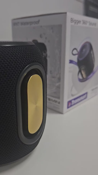 Tronsmart T8 mini  Enceinte d'extérieur portable - 16 Watt- Son équilibré à 360° - 20 heures d'autonomie de batterie -  microphone intégré - étanchéité IPX7 - couplage TWS -