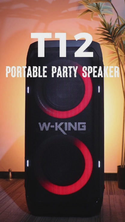 W-KING T12 Plus - 270 W (RMS) - 370 W (crête)RMS Enceinte Bluetooth puissante pour faire la fête avec caisson de basses (370W crête)