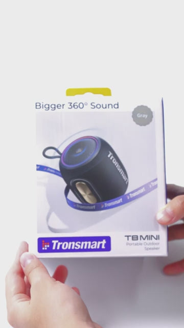 Tronsmart T8 mini  Enceinte d'extérieur portable - 16 Watt- Son équilibré à 360° - 20 heures d'autonomie de batterie -  microphone intégré - étanchéité IPX7 - couplage TWS -