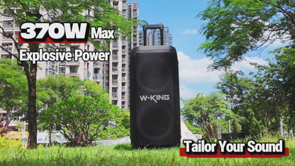 W-KING T12 Plus - 270 W (RMS) - 370 W (crête)RMS Enceinte Bluetooth puissante pour faire la fête avec caisson de basses (370W crête)