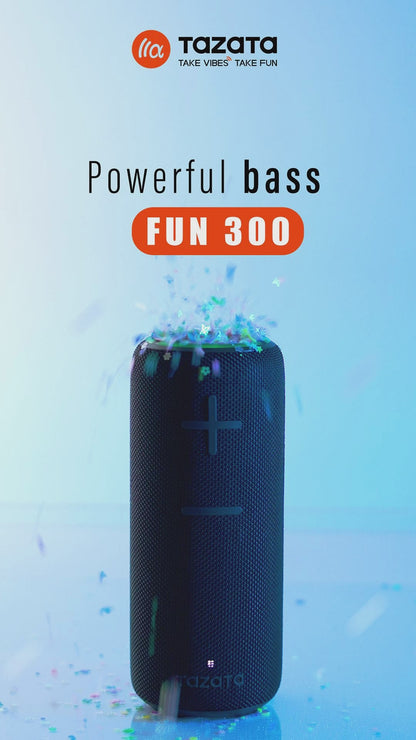 TAZATA FUN 300 - Lumières RVB Haut-parleur Bluetooth IPX7 Imperméable 2 * 6 W Puissant conducteur Radiateur passif
