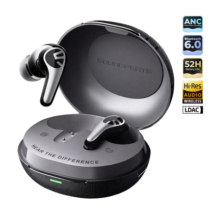 SOUNDPEATS C30 - Écouteurs Bluetooth 6.0 - 52h - ANC -52dB - LDAC Hi-Res - 6 micros - IP54