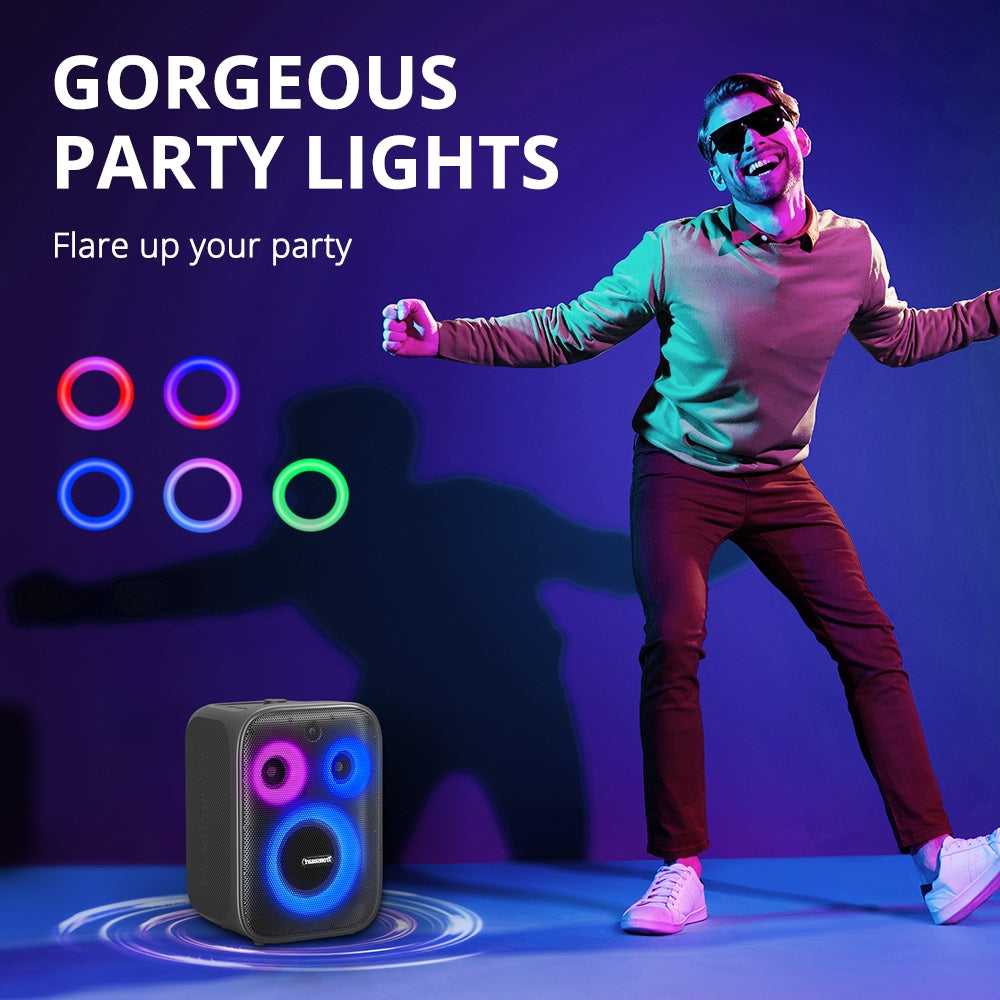 Tronsmart Halo 200 -  120 W - Indice de protection IP  IPX4 - Autonomie   18 heures - Poids du produit  7kg - 2 x Micros sans fil