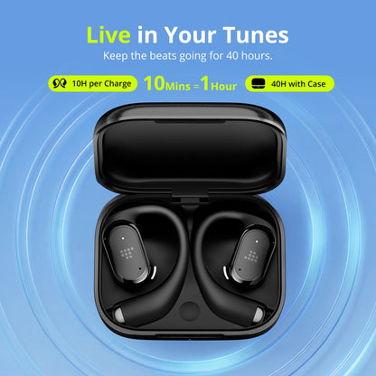 Tronsmart OpenFly 2 Pro - Casque ouvert - 4 micros IA - 10h -  40 heures  - égaliseur - 8,8 g- IPX5