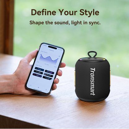 Tronsmart T8 mini  Enceinte d'extérieur portable - 16 Watt- Son équilibré à 360° - 20 heures d'autonomie de batterie -  microphone intégré - étanchéité IPX7 - couplage TWS -