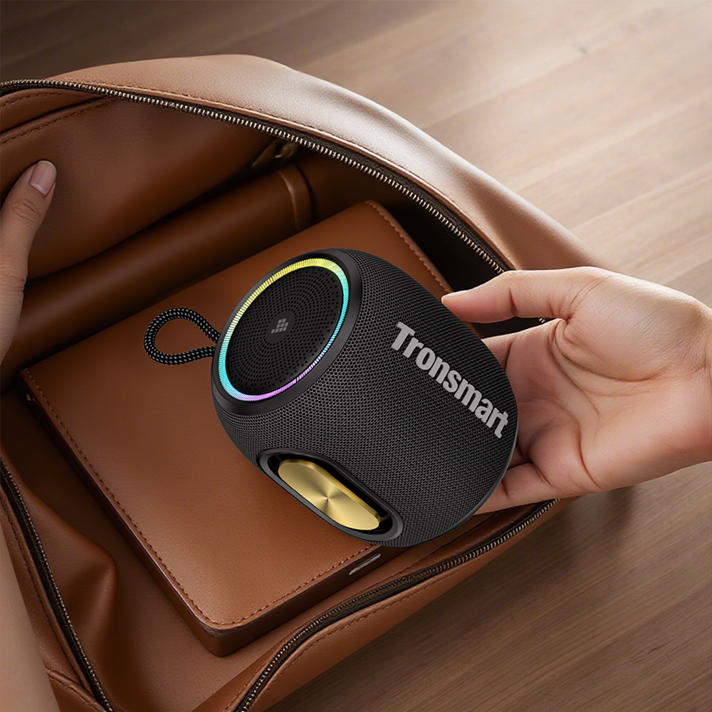 Tronsmart T8 mini  Enceinte d'extérieur portable - 16 Watt- Son équilibré à 360° - 20 heures d'autonomie de batterie -  microphone intégré - étanchéité IPX7 - couplage TWS -