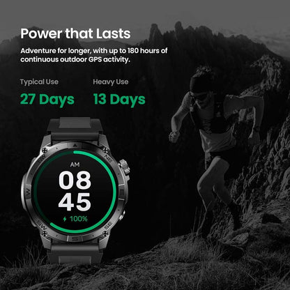 Zeblaze Stratos 2 Plus - Montre connectée GPS, 27j batterie, 1000 nits, Acier inoxydable
