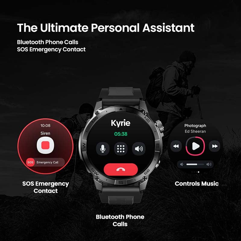 Zeblaze Stratos 2 Plus - Montre connectée GPS, 27j batterie, 1000 nits, Acier inoxydable
